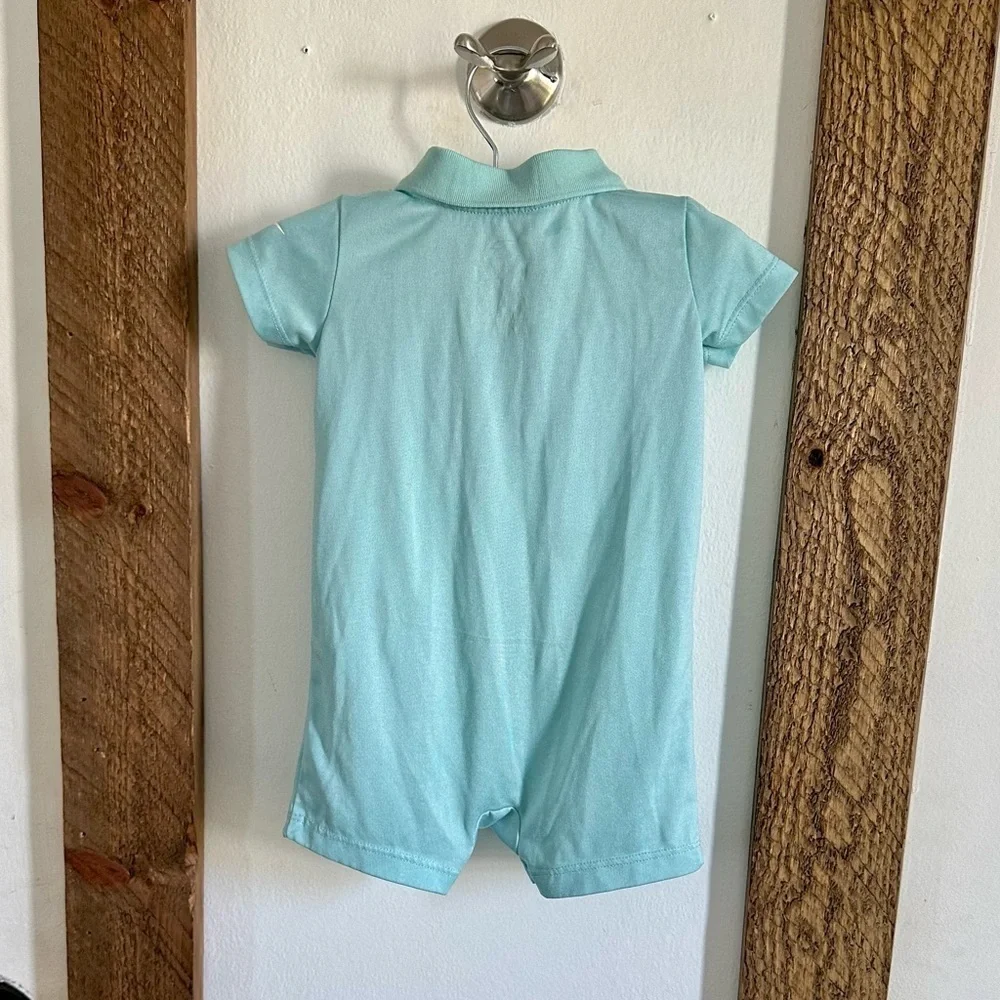 Nike Baby Boy Silky Soft Blue Polo Romper Size 3-6 Months EUC Nike 3Brand